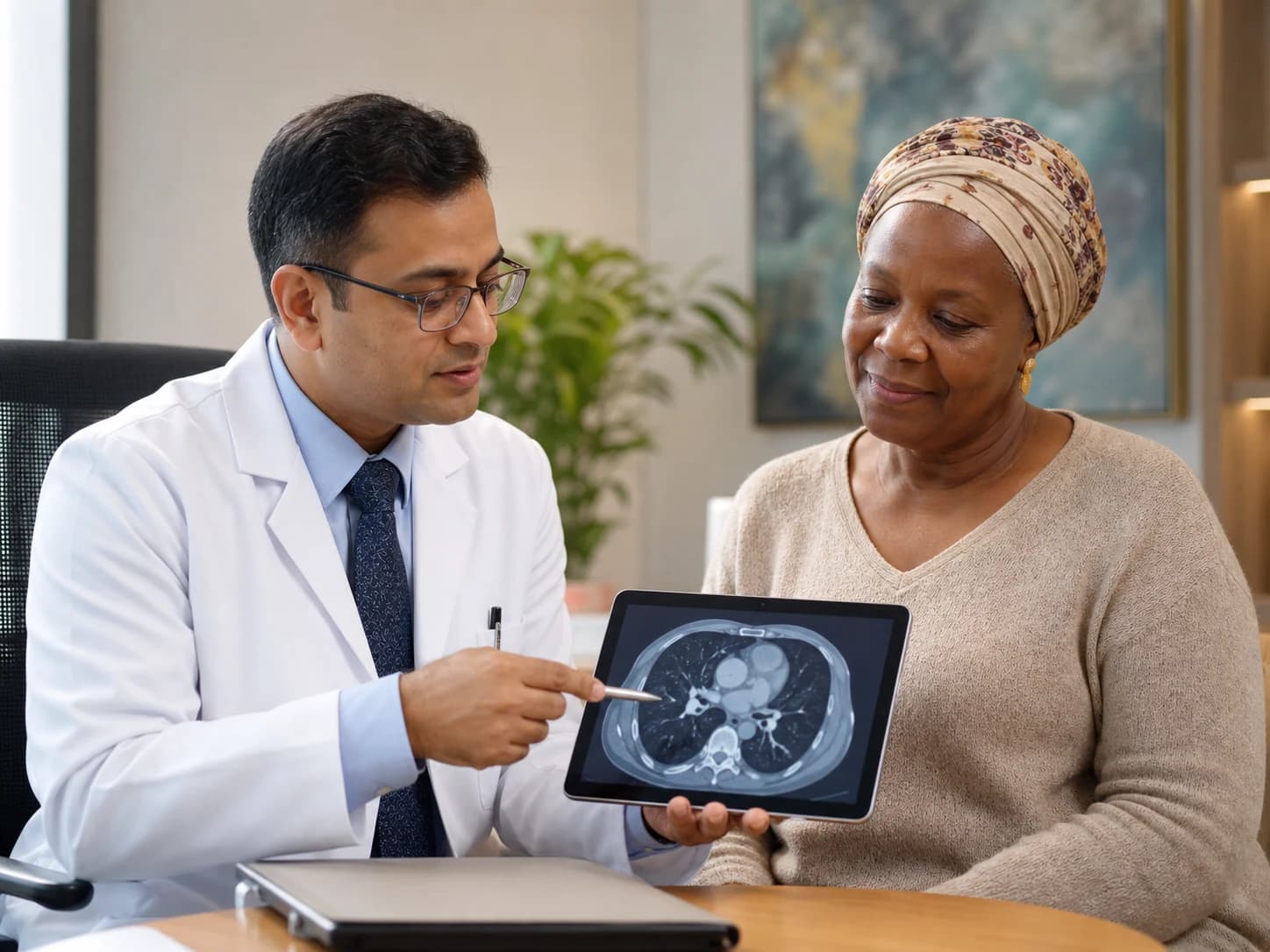 Doctor speaking with a patient during a specialist consultation